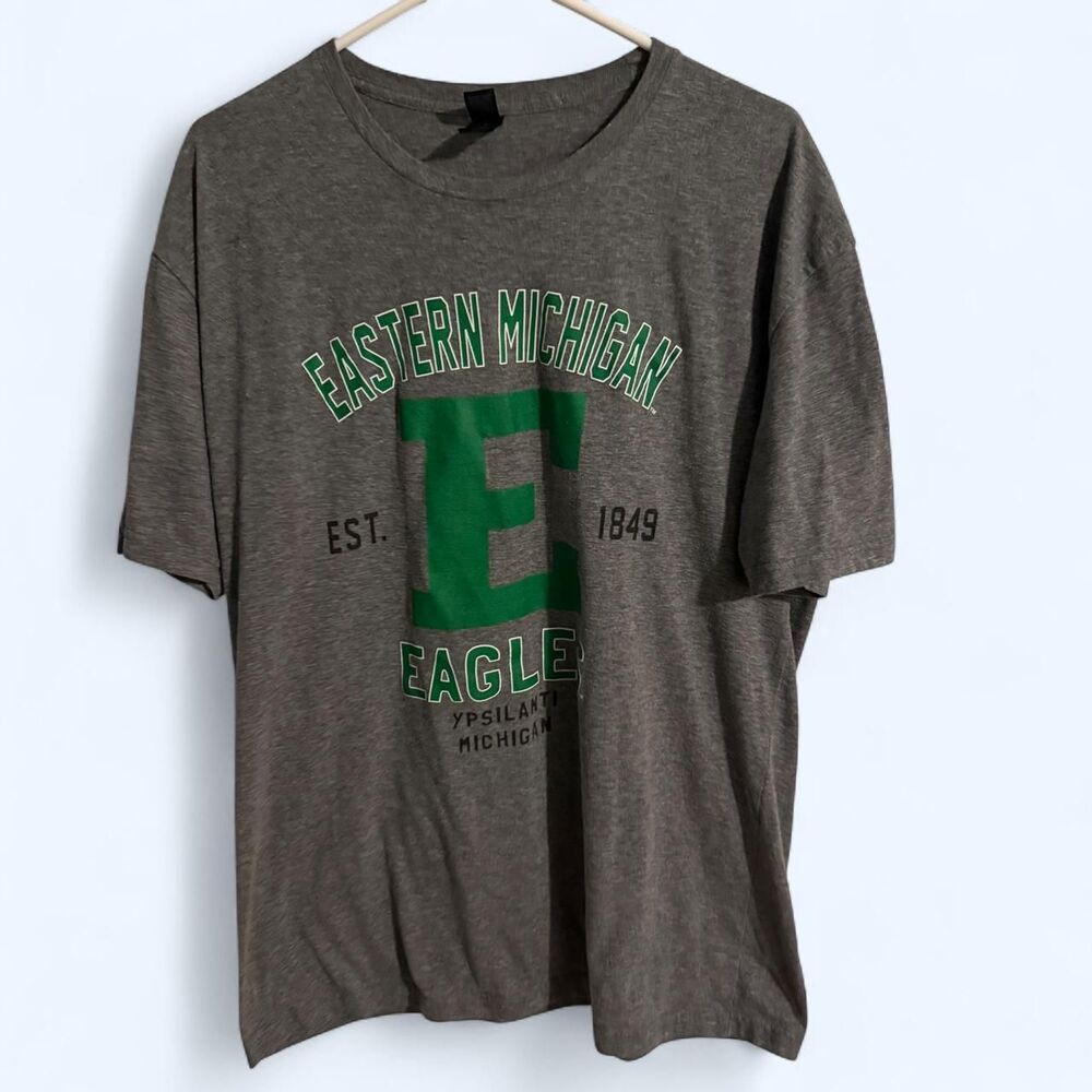 Eastern Michigan Eagles Unisex XL Grey Short Sleeve Graphic Varsity T-Shirt